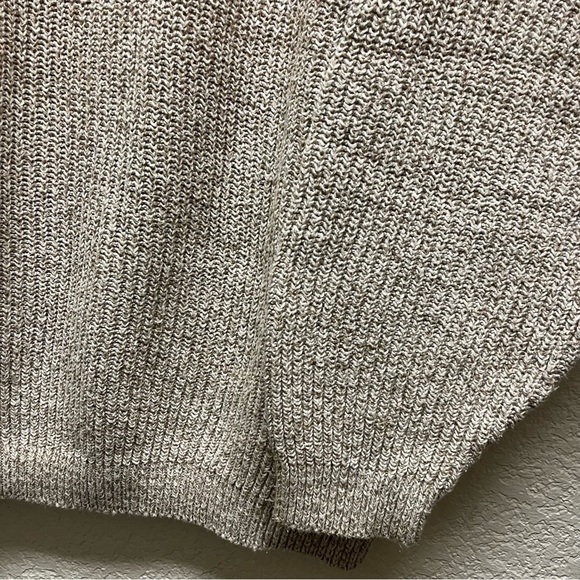 Vintage Eddie Bauer Henley Sweater Large Oatmeal - Picture 6 of 6